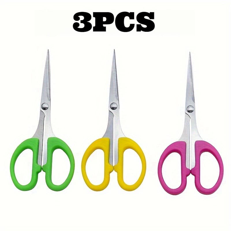 TEMU 3pcs Stainless Steel Office Scissors Household Small Scissors, Paper Craft Scissors Fishing Trimming Sewing Small Scissors - For Home, Office, And Diy Crafts