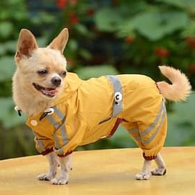 Hund Regenmantel Welpenkleidung Regenjacke Wasserdicht Winddicht Wasserdicht Outdoor Hundebekleidung for Buldogge Shiba Inu Mops Chihuahua Klein