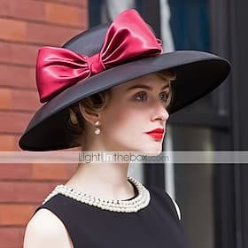Chapeaux Coiffure Sergé uni Chapeau melon / cloche Chapeau de Soleil Mariage Saint-Valentin Kentucky Derby Course de Chevaux Melbourne Cup Glamour Élégant Lux