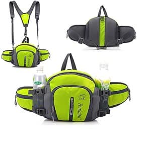sac banane de randonnée imperméable avec porte-bouteilles – sac banane de course en plein air multifonctionnel avec bretelles réglables pour le camping et le c