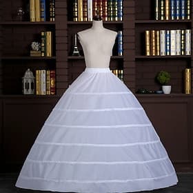 Minimantel Klassische Lolita Rokoko Viktorianisch Reifrock Krinoline Unterrock Krinoline Braut 6 Reifen Ballkleid A-Linie Kostüm Damen königlich Halloween Karn