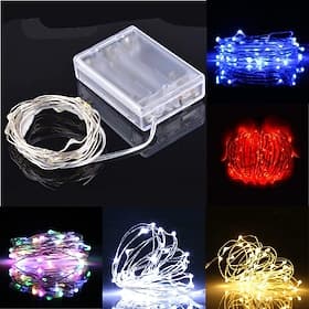 Guirlande lumineuse led 5m 50 led guirlande lumineuse mini fil de cuivre alimenté par batterie guirlandes étoilées lumières à piles pour la décoration
