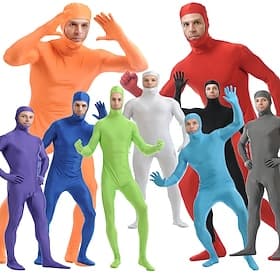 Zentai-Anzüge Ganzkörperanzug Ganzkörperanzug Karnevalskostüm Ganzkörperanzug Königstag Herren Damen Sex Einfarbig Elasthan Lycra Kostüm für Halloween Erwachse