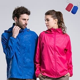 Damen Herren wasserdichter Wanderregenmantel UPF 50 UV-Sonnenschutz Reißverschluss Hoodie Langarm Angeln Laufjacke Windjacke Sommer Outdoor winddichter Sonnens