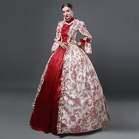 Rococò Vittoriano Abito da cocktail Lunghezza lunga Vestito Costume da festa Mascherata Taglie Forti Normale A poeta Taglie Forti Abito da ballo Costume Per do