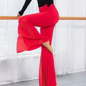 pantalon de danse latine joint fendu femme entraînement quotidien performance manches longues danse modale basique