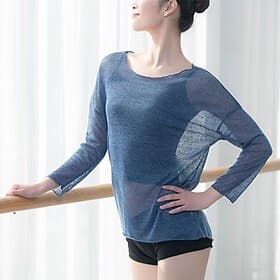 Ballett Oberteil Teilungsnaht Damen Leistung Training Langarm Modal