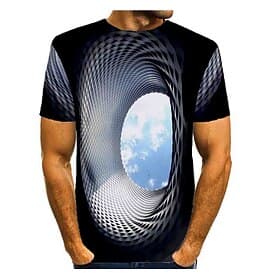 Men's Graphic Optical Illusion Shirt T Shirt Short Sleeve T shirt 3D Print Round Neck Shirt Basic Daily Blue Green Rose Red Clothing Apparel Normal S M L XL 2X