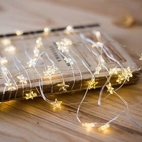 LED Sterlampen 2M 5M Zilver Draad Sfeerverlichting Vakantiedecoratie Licht voor Nieuwjaarsvakantie Decoratie Verlichting Batterij Aangedreven (zonder batterij)