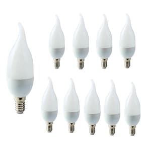10pcs E14 3W LED Candle Light Bulb Candelabra Chandelier Lamp Decoration Light Warm White Cool White C35 C35L Frosted 220-240V