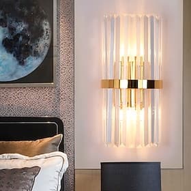 Cristal créatif moderne style nordique appliques murales appliques murales chambre salle à manger applique murale en acier 110-120v 220-240v