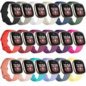 1 pcs Smart Watch Band for Fitbit Versa 3 / Fitbit Sense Silicone Smartwatch Strap Soft Breathable Sport Band Fitness Replacement Wristband