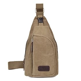 Unisexe Sacs à bandoulière Pochette Ventrale Toile Extérieur Des sports Couleur Pleine Noir Vert Véronèse Marron