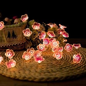 LED String Licht 2/3/4M LED Perzik Bloesem Sprookjes String Lichten Batterij Aangedreven 20/30/40LEDs Buiten Bloemvorm Tuin Bruiloft Decoratieve String Lamp