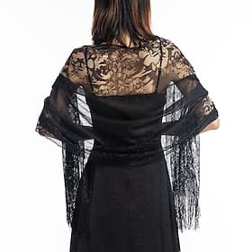 Women's Wrap Elegant Sun Protection Sleeveless Lace Fall Wedding Guest Wraps With Lace For Party / Evening All Seasons