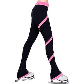 Pantalon de patinage artistique Femmes Fille Patinage Collants Leggings Rose foncé Blanche Rose Spandex Polaire Haute Élasticité Entraînement Pratique Compétit