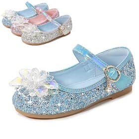 Girls' Flats Princess Shoes Leather PU Portable Walking Wedding Dress Shoes Little Kids(4-7ys) Big Kids(7years ) Daily Party Evening Walking Shoes Rhinestone