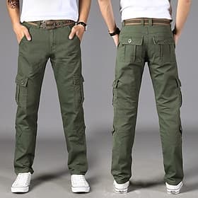 Per uomo Pantaloni Cargo Pantaloni da Combattimento 8 Tasche Semplice Traspirante Leggero Lunghezza intera Casuale Quotidiano Pantaloni Verde militare Nero Mic