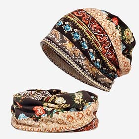 men's women's vintage floral beanie lightweight breathable skull cap slouchy thin beanie baggy hat for daily wear slouchy hip-hop soft running adult dwarf hats