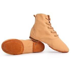 Bottines de danse jazz à lacets en toile pour femmes – chaussures légères à semelle fendue pour l'entraînement, la performance et la scène