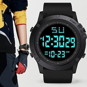 Orologio Digitale da Uomo Orologio Sportivo Militare Multifunzione Luminosa LED Quadrante Grande Impermeabile Cinturino in Gomma Orologio Elettronico per Stude