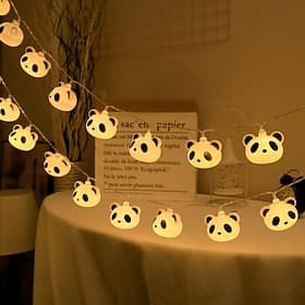 LED Panda Feestverlichting 1.5m/4.92FT 10leds Batterij of USB Voeding Kamer Slaapkamer Vakantie Decoratie Cartoon Panda Lantaarn