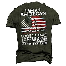 4th of July 2026 250th Memorial Day Men's Patriotic Vintage Patriot Graphic 3D Print Veteran Crew Neck Short Sleeve T-Shirt