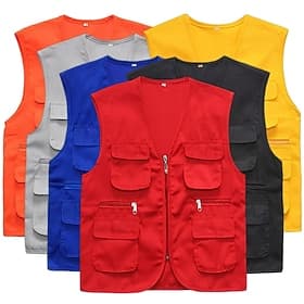 Men's Women's Fishing Vest Hiking Vest Sleeveless Vest / Gilet Jacket Top Outdoor Quick Dry Multi Pockets Lightweight Sweat wicking Spring Autumn / Fall Polyes