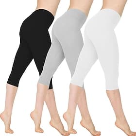 Femmes Legging Pantalon de yoga Lifting des fesses Contrôle du ventre Taille haute Entraînement en salle Course Fitness Leggings Capri Bas Couleur Unie Gris fo