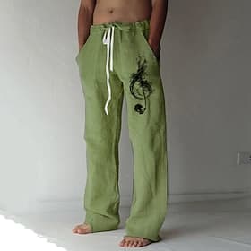 Herren Grafik-Drucke Hose Hosen Sommerhosen Strandhose Mittlere Taillenlinie Strassenmode Designer Klassicher Stil Casual Täglich Festtage Tasche Kordelzug Ela