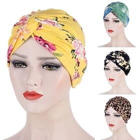 femmes musulman quotidien turban pliage croix noué cheveux écharpe élastique tête wrap chapeaux bandanas dame cheveux chapeaux beanie perte de cheveux accessoi