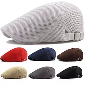 Homme Casquette Plate Blanche Rose Claire Polyester Mode des Années 1920 Occasionnel Bureau Sport Loisir Quotidien Couleur Unie / Unie Décontracté