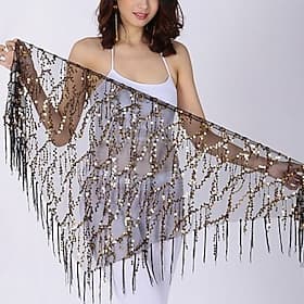 Belly Dance Hip Scarves Women's Performance Chinlon Sequin Hip Scarf Party Accessories