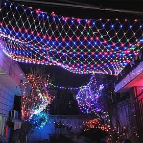 LED Net Mesh Fairy String Light 810 64M Flexible Window Curtain Holiday Lights for Party Yard Garden Colorful Decoration Lighting 96/200/672/2600 LEDs for