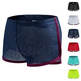 Men's Running Shorts Marathon One-third Shorts Stripe-Trim Mesh Bottoms Athletic Athleisure Summer Quick Dry Soft Breathable Gym Workout Marathon Exercise Spor