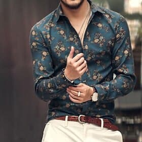 Men's Floral Shirt Summer Hawaiian Shirt Button Up Shirt Long Sleeve Fashion Streetwear Casual Casual Holiday Weekend Spring Fall Turndown Print Button-Down Wi