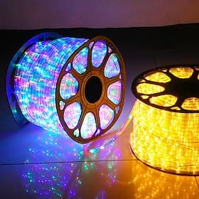 Guirlande lumineuse à tube LED arc-en-ciel, lumières de festival au néon à deux fils 220 V avec prise européenne, éclairage décoratif extérieur pour fêtes et é