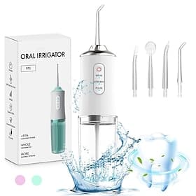 hydropulseur sans fil dentaire irrigateur oral hydropulseur portable pour les dents avec réservoir amovible de 220 ml rechargeable ipx7 étanche à l'eau nettoya