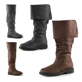 Medieval Renaissance Shoes Knee High Boots Flat Jazz Boots Pirate Viking Crusader Fancy Dress Men's Unisex Celtic Pirate Halloween Masquerade Performance Party