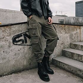 Homme Pantalon Cargo Pantalon cargo Pantalon Jogger Pantalon Cordon Taille elastique Multi poche Plein Confort Vestimentaire Cheville Extérieur Casual du quoti
