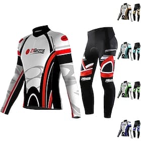 Hombre Maillot de Ciclismo con Cullotte Largo Manga Larga MTB Bicicleta Montaña Ciclismo Carretera Verano Otoño Azul Azul cielo Verde Graphic Estampado Gracios