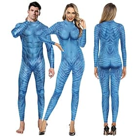 Zentai-Anzüge für Paare, Catsuit, Skin Suit, Avatar 2, Der Weg des Wassers, Neytiri, Jake Sully, Cosplay-Kostüme für Erwachsene, Halloween, Monster-Halloween-K