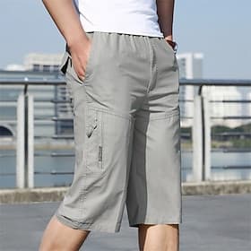 Homme Short Cargo short capri Pantalons Capri Shorts de Randonnée Poche Taille elastique Multi poche Plein Confort Respirable Mollet Sport extérieur du quotidi