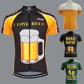Homme Maillot de cyclisme À Motifs Drôle Bière Oktoberfest Manche Courte Cyclisme Top avec 3 poches arrière VTT Vélo tout terrain Cyclisme sur route Résistant