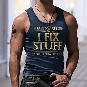 T-Shirt 'Riparo Cose e So Cose' Divertente Uomo Maglietta Grafica Umorismo Hobby Regalo Stile di Vita