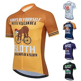 Homme Maillot de cyclisme Drôle La paresse Manche Courte Cyclisme Maillot Top avec 3 poches arrière VTT Vélo tout terrain Cyclisme sur route Séchage Rapide Ban
