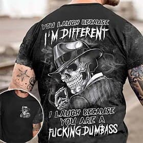 Men's Graphic Skull T Shirt Shirt Tee Short Sleeve T shirt 3D Print Crew Neck Shirt Vintage Fashion Designer Outdoor Casual Daily Gray Spring Summer Clothing