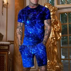 Men's Graphic Optical Illusion 2pcs Tees sets Matching Sets Short Sleeve Short Pants Crew Neck Designer Casual Comfortable Outdoor Vacation Daily 3D Print Spri