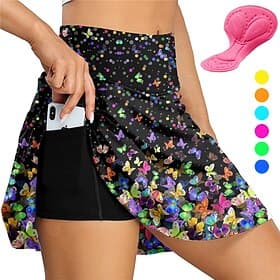 Femmes Graphique Papillon Jupe-short de cyclisme Vélo Jupe Bas Coupe course VTT Vélo tout terrain Cyclisme sur route Des sports Coussin 3D Cyclisme Séchage Rap