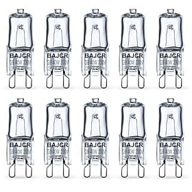bajcr lighting ampoule halogène g9 t4 40w jcd bi-pin (paquet de 10) pour lustres, suspensions, lampes d'armoires, lampes de paysage, lampes de bureau et de sol